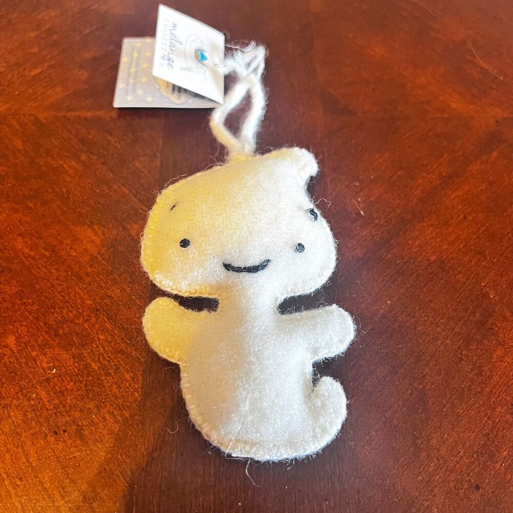 Handmade Melange Collection Wool Felt Ghost‎ Ornament hand made fair trade